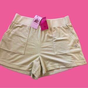 NWT Juicy Couture Velour Shorts Size Small/Pockets Lime Candy Green